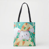 Cute Easter Bunny-Waterverf | Canvas tas (Voorkant)