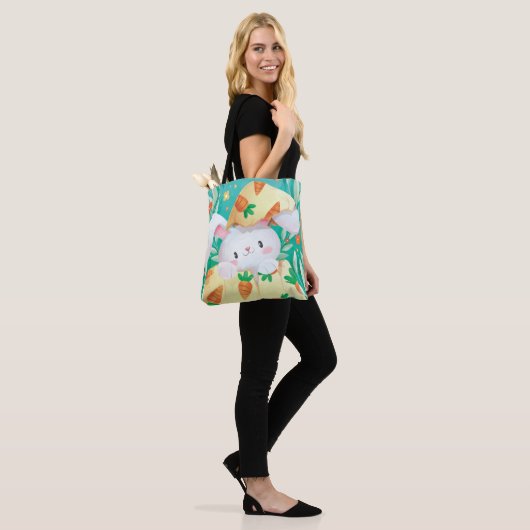 Cute Easter Bunny-Waterverf | Canvas tas (Op model)
