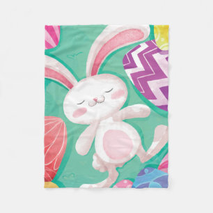 Cute Easter Bunny-Waterverf Fleece Blanket Deken