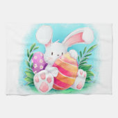 Cute Easter Bunny-Waterverf | Keukenhanddoek (Horizontaal)
