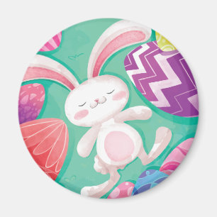 Cute Easter Bunny-Waterverf Magneet