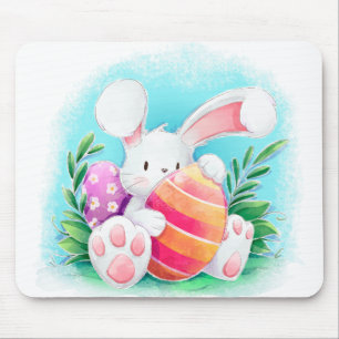 Cute Easter Bunny-Waterverf   Mousepad Muismat