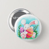 Cute Easter Bunny-Waterverf | Pin-Button Ronde Button 5,7 Cm (Voorkant /achterkant)