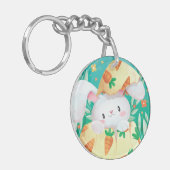 Cute Easter Bunny-Waterverf | Sleutelhanger (Voorkant Links)