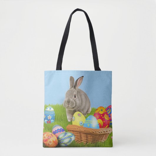 Cute Easter Bunnyfor voor een positieve stemming Draagtas (Voorkant)
