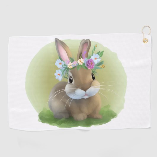 Cute Easter Bunnyfor voor een positieve stemming Golfhanddoek (Horizontaal)
