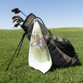 Cute Easter Bunnyfor voor een positieve stemming Golfhanddoek (Groen)