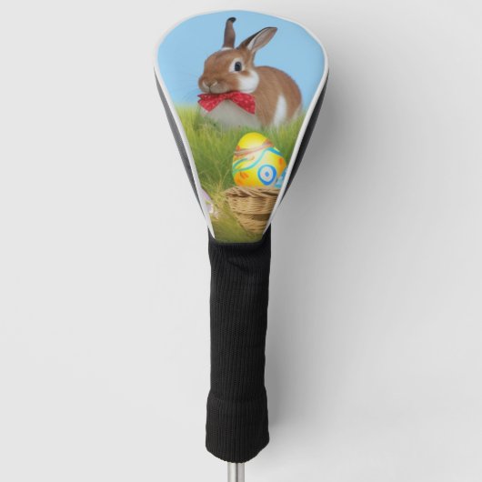Cute Easter Bunnyfor voor een positieve stemming Golfheadcover (Voorkant)