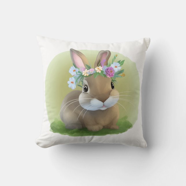 Cute Easter Bunnyfor voor een positieve stemming Kussen (Voorkant)