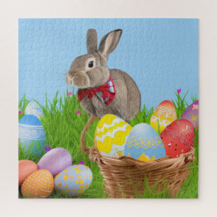 Cute Easter Bunnyfor voor een positieve stemming Legpuzzel