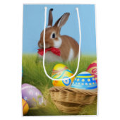 Cute Easter Bunnyfor voor een positieve stemming Medium Cadeauzakje (Achterkant)