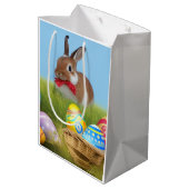 Cute Easter Bunnyfor voor een positieve stemming Medium Cadeauzakje (Achterkant Gekanteld)
