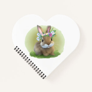 Cute Easter Bunnyfor voor een positieve stemming Notitieboek
