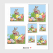 Cute Easter Bunnyfor voor een positieve stemming Sticker (Vel)