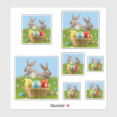 Cute Easter Bunnyfor voor een positieve stemming Sticker (Vel)
