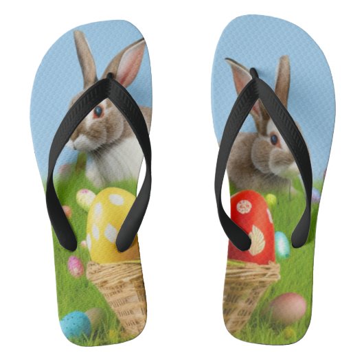 Cute Easter Bunnyfor voor een positieve stemming Teenslippers (Voetbed)