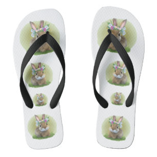 Cute Easter Bunnyfor voor een positieve stemming Teenslippers