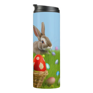 Cute Easter Bunnyfor voor een positieve stemming Thermosbeker