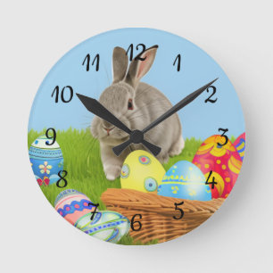 Cute Easter Bunnyvoor een positieve stemming  Ronde Klok