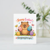 Cute Easter Capybara Eggs  Briefkaart (Staand voorkant)