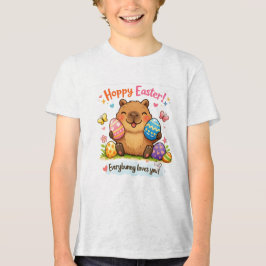 Cute Easter Capybara Eggs Bunny Tri-Blend Shirt