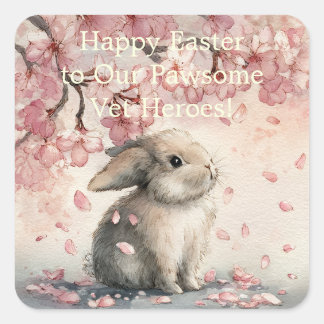 Cute Easter Card for Veterinary Personal Vierkante Sticker
