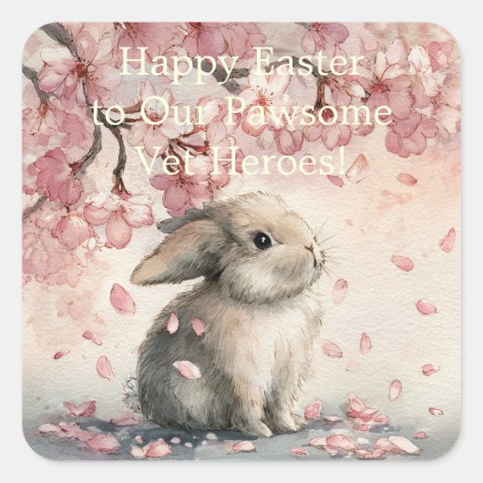 Cute Easter Card for Veterinary Personal Vierkante Sticker (Voorkant)