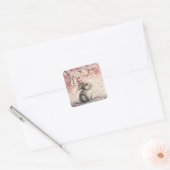 Cute Easter Card for Veterinary Personal Vierkante Sticker (Envelop)