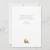 Cute Easter Cat Flat Greeting Card Feestdagenkaart (Achterkant)