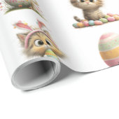 Cute Easter Cat Wrapping Paper Cadeaupapier (Rol Hoek)
