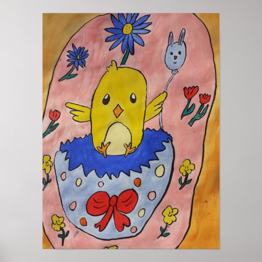Cute Easter Chick Poster (Voorkant)