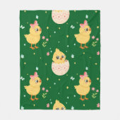 Cute Easter Chick with Pink Bow Seamless Pattern  Fleece Deken (Voorkant)