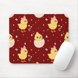 Cute Easter Chick with Pink Bow Seamless Pattern  Muismat