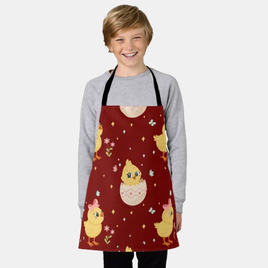 Cute Easter Chick with Pink Bow Seamless Pattern Schort (Gedragen)