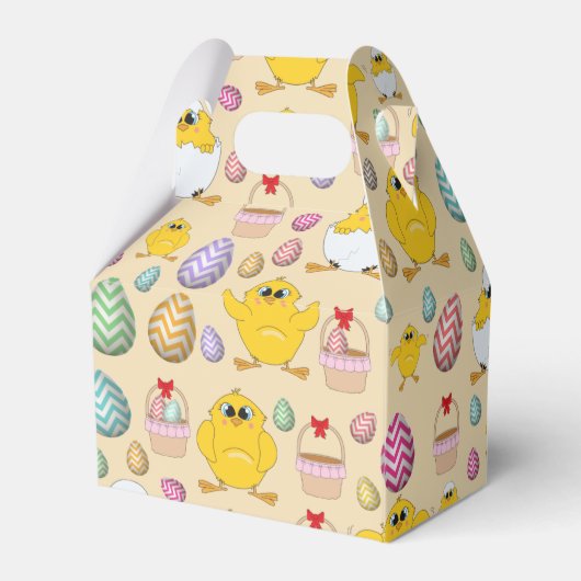 Cute Easter Chicken Pattern Bedankdoosjes (Achterkant)