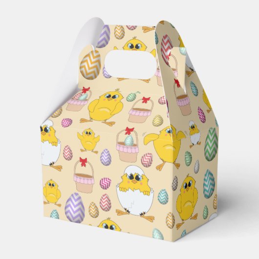 Cute Easter Chicken Pattern Bedankdoosjes (Voorkant Zijde)