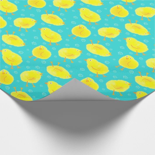 Cute Easter Chicken Pattern Cadeaupapier (Hoek)