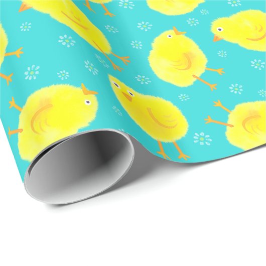 Cute Easter Chicken Pattern Cadeaupapier (Rol Hoek)
