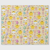 Cute Easter Chicken Pattern Cadeaupapier (Vlak)