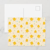 Cute Easter Chicken Pattern Feestdagenkaart (Voorkant / Achterkant)