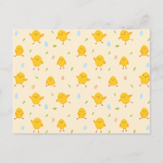 Cute Easter Chicken Pattern Feestdagenkaart (Voorkant)