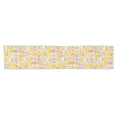 Cute Easter Chicken Pattern Korte Tafelloper (Horizontaal)