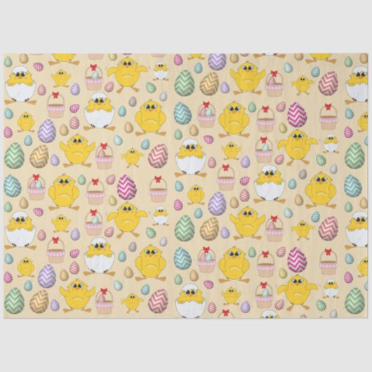 Cute Easter Chicken Pattern Tissuepapier (Voorkant)