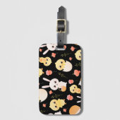 Cute Easter Chicks & Bunnies Seamless Pattern Bagagelabel (Voorkant (verticaal))