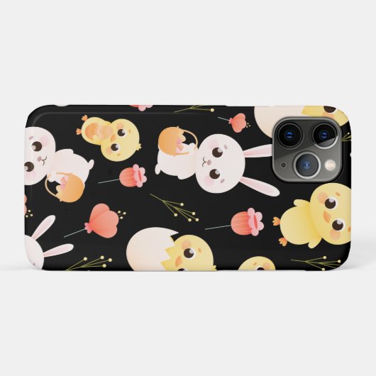 Cute Easter Chicks & Bunnies Seamless Pattern Case-Mate iPhone Case (Achterkant (horizontaal))