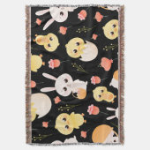 Cute Easter Chicks & Bunnies Seamless Pattern Deken (Voorkant Verticaal)