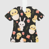 Cute Easter Chicks & Bunnies Seamless Pattern  Orn (devant)