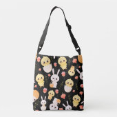 Cute Easter Chicks & Bunnies Seamless Pattern Orn Crossbody Tas (Achterkant)