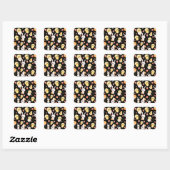 Cute Easter Chicks & Bunnies Seamless Pattern  Orn Vierkante Sticker (Vel)