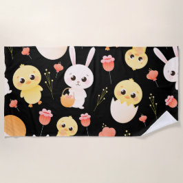 Cute Easter Chicks & Bunnies Seamless Pattern  Strandlaken